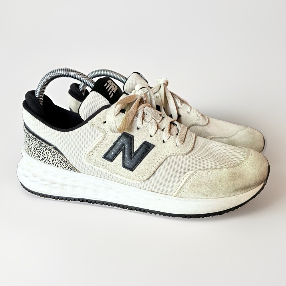 New Balance Fresh Foam X70 Animal Print Beige Lace Up Shoes Sneakers Womens 9.5